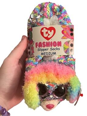 TY Fashion Kids Rainbow Slipper Socks - Medium 1-3